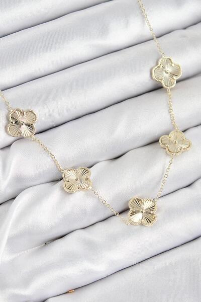 XUPING JEWELRY Van Cleef Model 14K Altın Kaplama Yonca Figürlü Kadın Kolye – ...