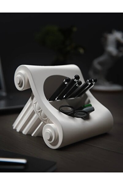 PrintaBox Klasik Sütun Tasarımlı Çok Bölmeli Masaüstü Organizer – Dekoratif K...