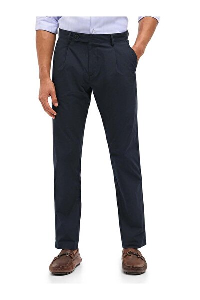The Bear House Men's Woven Striped Regular Fit Formal Trouser