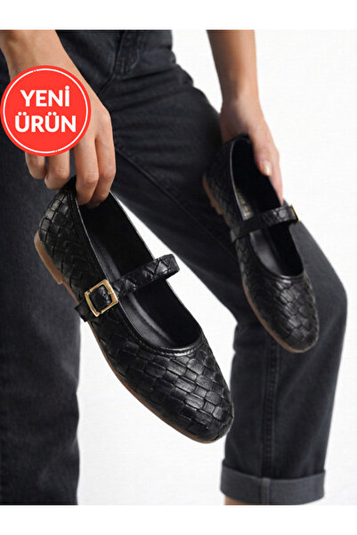 STOCON Women's Black Knitted Ballerina Orthopedic Light Sole Daily Ballerina ...