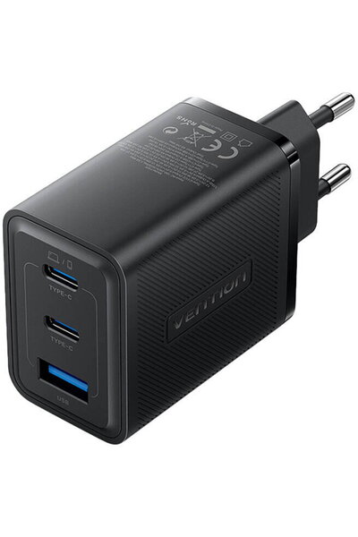Vention FERB0-EU 2x USB Tip-C, 1x USB GaN 65W Negru