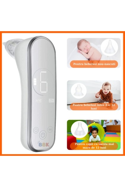 BellFyd Aspirator Nazal Electric 2 in 1, 6 Trepte de Viteza, Pentru Bebelusi ...