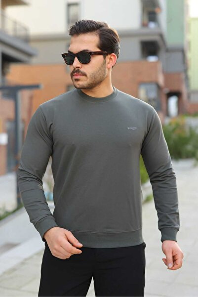 Fors Life Relaxed Crew Neck Men's Sweatshirt, Khaki