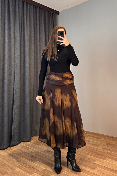 Sorridi Fusta lungă Yaldızlı Bel drapat