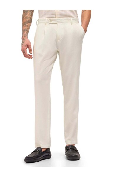 The Bear House Men's Solid Regular Fit Formal Trouser