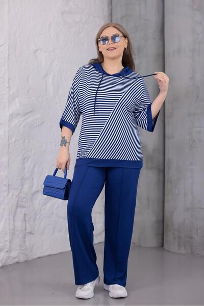 Siyezen Великий розмір Капрі з смугастими рукавами