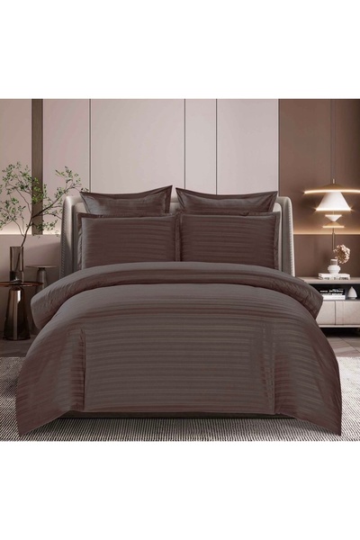 Sky Home Lenjerie de Pat Damasc Premium - 6 Piese, Cearceaf cu Elastic, 180x2...