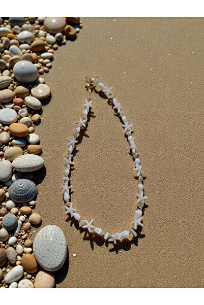 TırtılStore Kadın Deniz Yıldızı ve Kabuğu Gold Detaylı Kolye