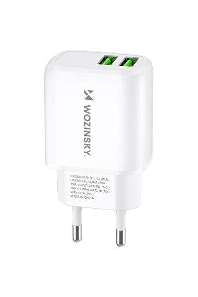 WOZINSKY CUWCW 2,4A 2 x USB-A, alb, compact