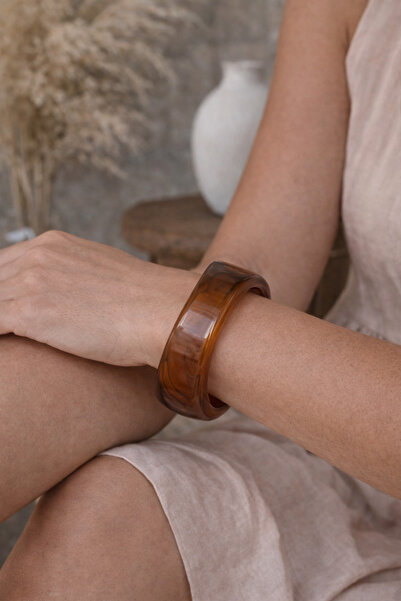 Sacce Scarves&Accessories Vintage Bracelet Coffee Bone Look Asymmetric Acryli...