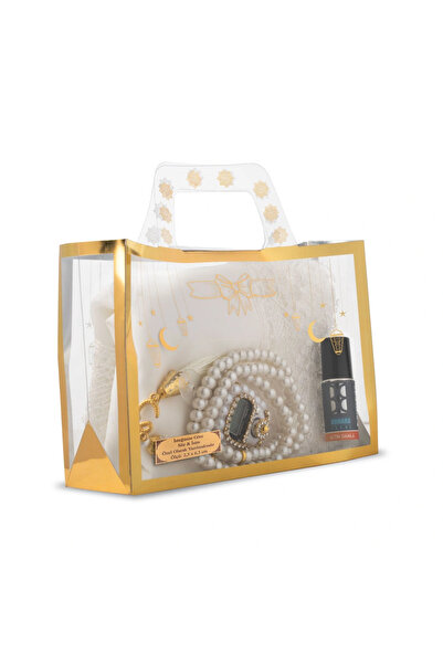 Hayrat Neşriyat Needlework Shawl + Prayer Beads + Dhikr Mat + Essence Gift Se...