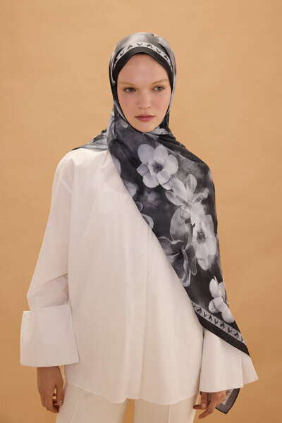 cs camellia scarf Opera Kash Shawl - Black