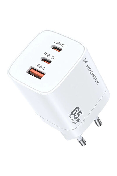 WOZINSKY CGWCW 65W USB-A / 2 x USB-C GaN wall charger - white