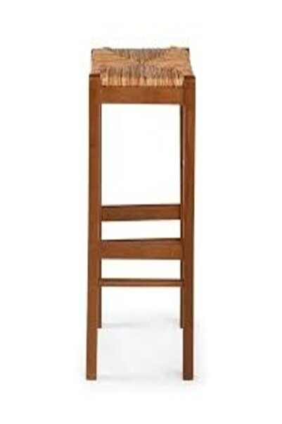 kalebahcemobilya Dış mekan hasırlı klasik yüksek bar taburesi 80xx35x35cm