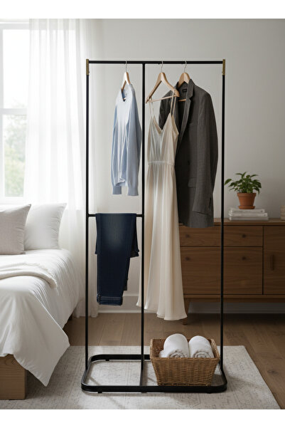 Living Modern Metal Clothing Stand – Sturdy Rectangular Base for Long and Sho...