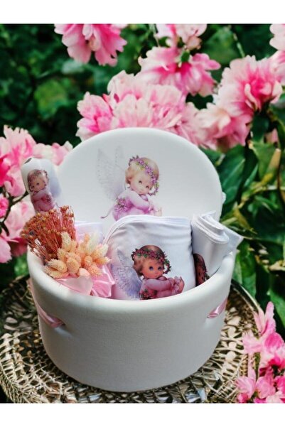 Inovius Baptism Kit + Clothes Box + Candle - Angel - TB916