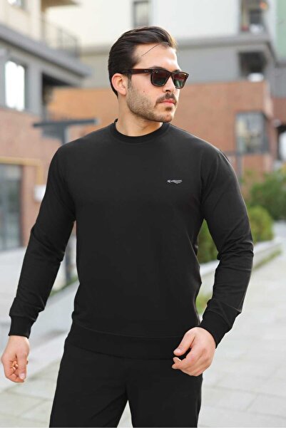 Fors Life Black Relaxed Crew Neck Men's Sweatshirt