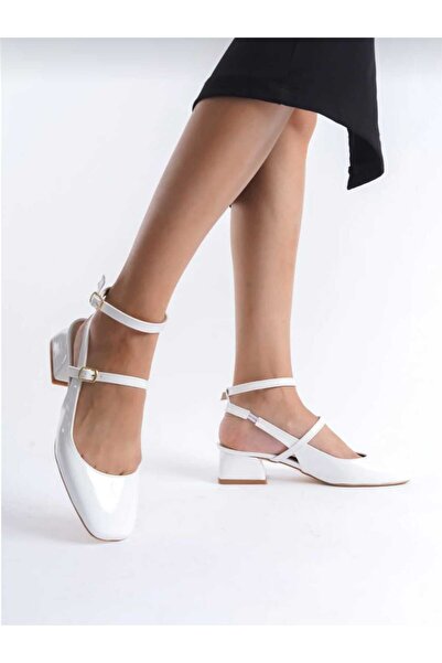 Best Group Patent Leather Open Back Square Toe Short Heel Daily Comfortable B...