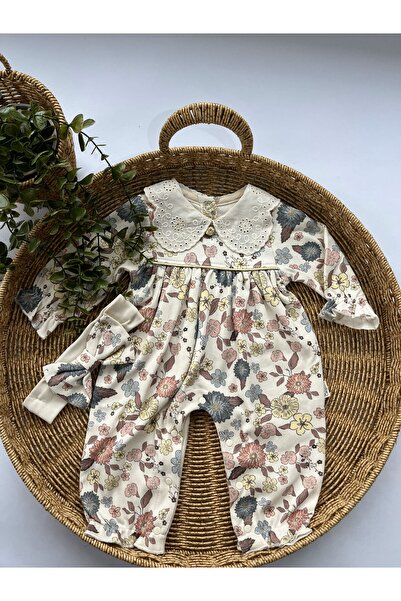 cayzen Lovmi Baby ÇİÇEK DESENLI GOLD DÜĞME DETAYLI TULUM