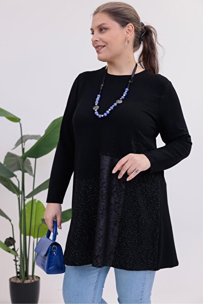 Siyezen تنورة كبيرة الحجم مع بلوزة تونيك مزينة بالأحجار