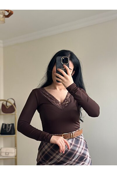 YELZEY BUTİK Premium Lace Detail Snap Body