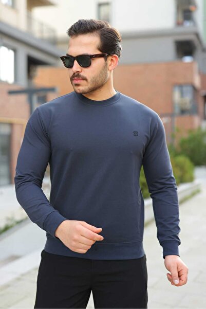 Fors Life Füme Relaxed Basic Crew Neck Men's Sweatshirt