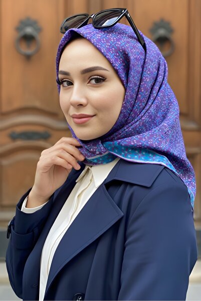 İmajButik وشاح قطني رقمي ناعم باللون الأرجواني