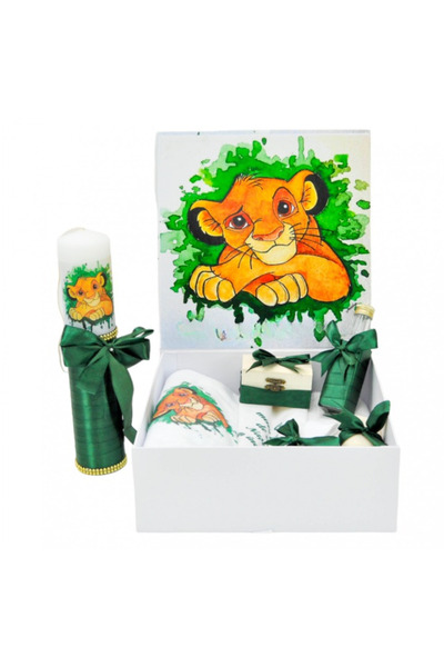 Inovius Set Cutie Trusou cu Lumanare, 9 Piese "Cu drag de la nasi" - Simba, V...