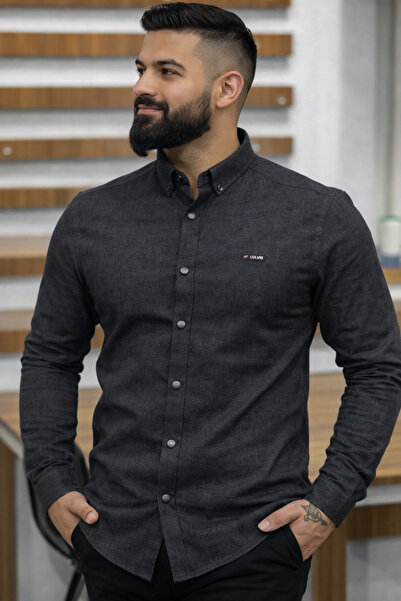 COLVIS MAN Cămașă pentru bărbați din țesătură denim, din gabardină, cu croial...