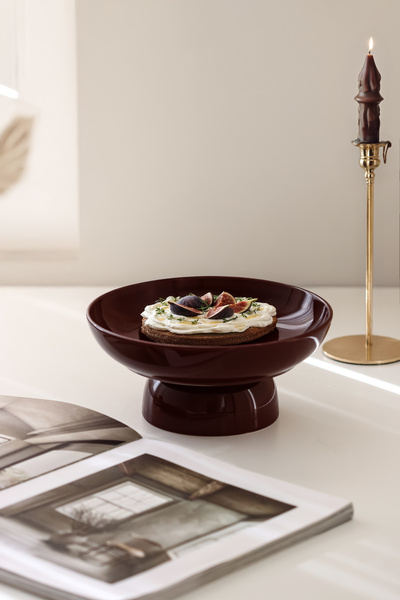 SİNEM YAMAN HOME Bi̇tter Ceramic 20 cm Footed Serving Presentation Bowl / Cer...