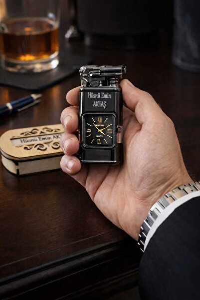 yucisaatleri SİLAHLI Çakmak Kişiye Özel İsim Yazılı ve Mdf Tasarım Kutulu No:92