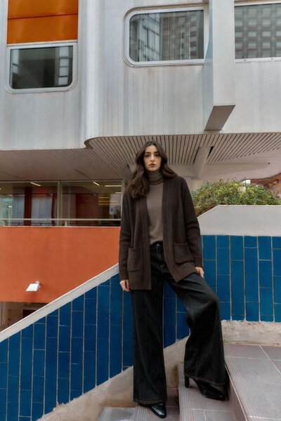 HAKKE Kol Katlamalı Cepli Triko HIRKA