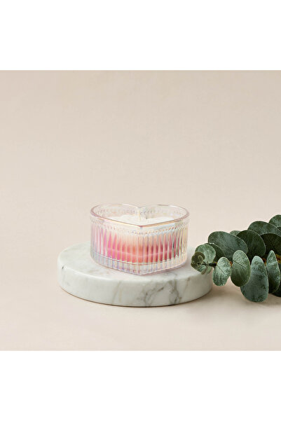 Lifestyle Heart Shaped Rose Scented Jar Candle - 68 gms