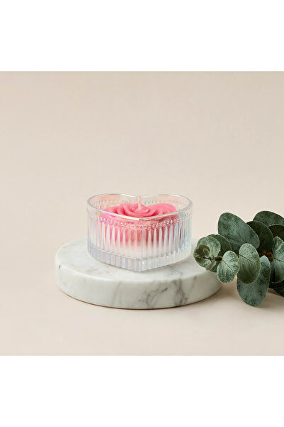 Lifestyle Heart Shaped Rose Scented Jar Candle - 68 gms