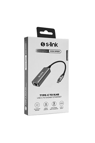 BulutRetail S-LINK SW-U336، جيجابت، من النوع C إلى RJ45، معدني، بطاقة إيثرنت