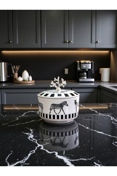 ferayhome Dekoratif 1 ADET Kutu Şekerlik Seramik Obje Zebra At GÜMÜŞ - Feray ...