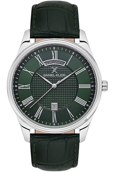 Daniel Klein Dk.1.13738-3 Leather Cord Steel Plated Men's Wristwatch with Cal...