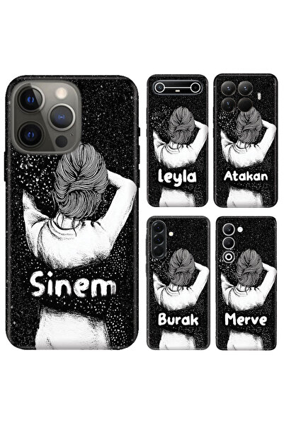 realme Note C21Y C25Y C53 C55 C63 C65 C75 Kılıf İsim Yazılı Silikon Siyah Aşk