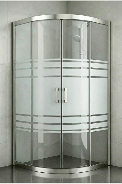 Durul Duşakabin Oval 5 mm Trio Desen Temperli Cam Parlak Profil 190 cm