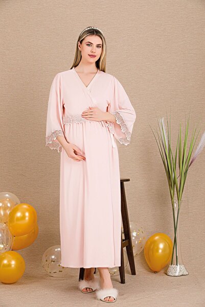 ESPEBA Pregnant Women's 2-Piece Long Nightgown Set – Comfortable Fit, Stylish...