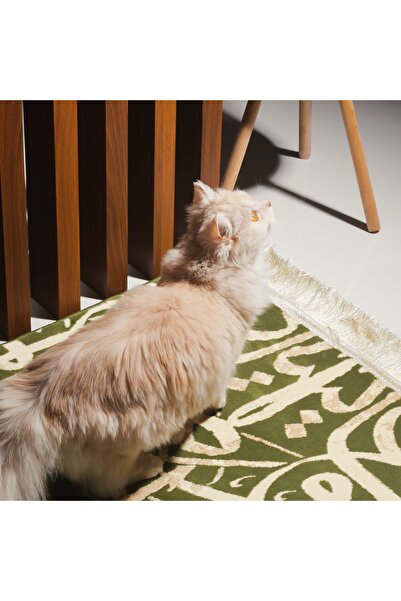 Segadty سجادة صلاة مزينة بالخط العربي، سميكة وناعمة، بتصميم فني إسلامي فاخر، ...