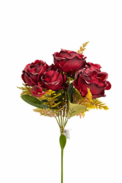 OEM Elegant artificial bouquet with burgundy roses and camellias, height 30 cm