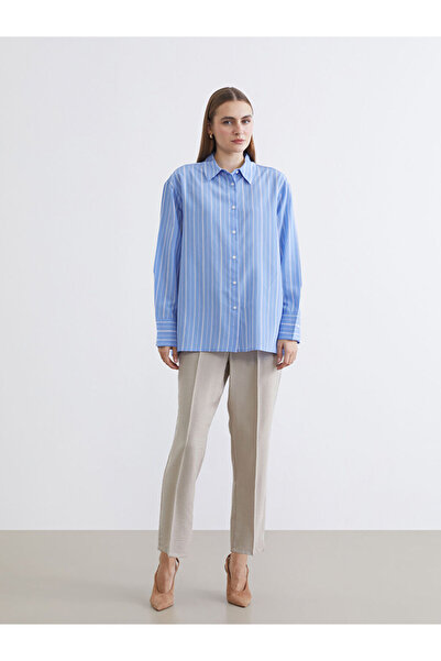 LC Waikiki Γυναικείο παντελόνι μπεζ ελαστική μέση