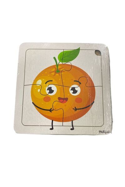 tüftürük Educational and Learning Wooden 4-Piece 13 X 13 Colorful Fruits Corr...