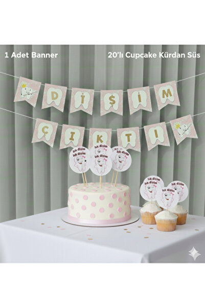 ÇAVUŞ E-TİCARET Dişim Çıktı Yazılı Banner-Diş Buğdayı Seti-20li İlk Diş Kürda...