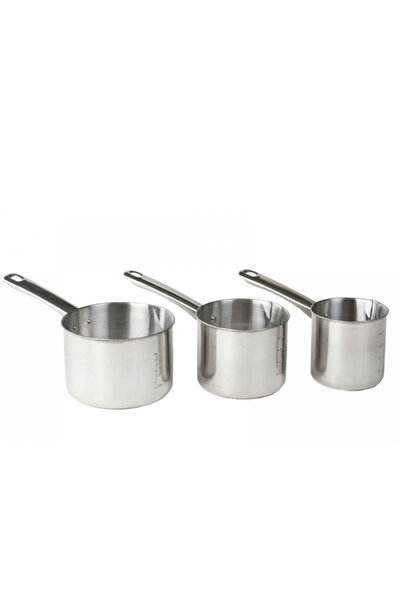 TodayShop Set of 3 Stainless Steel Ibriks 450ml, 650ml, 900ml - Ergonomic Han...
