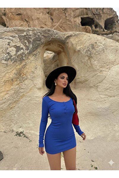 LUCEA Likralı kısa kaşkorse elbise