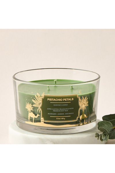 Scent.d London Pistachio Petals 3-Wick Jar Candle - 450 gms