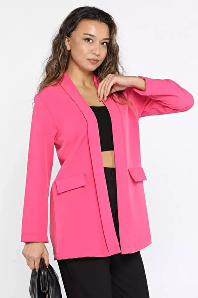 Hisset collection Cep Detaylı Duble Kol Kadın Ceket Fuşya