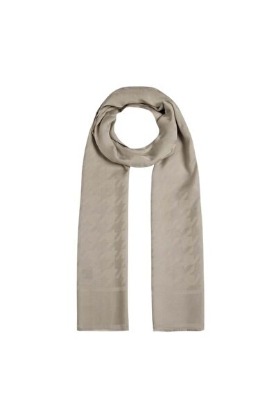 ipekevi Houndstooth Monogram Shawl - Stone